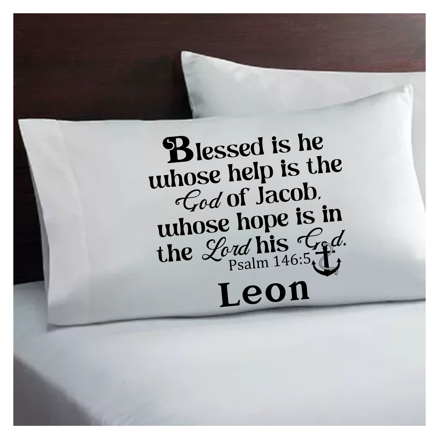 Faith-based pillowcase gift with name and scripture for restful sleep