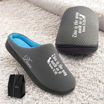 Faith-filled cozy slippers customized with your name and uplifting message