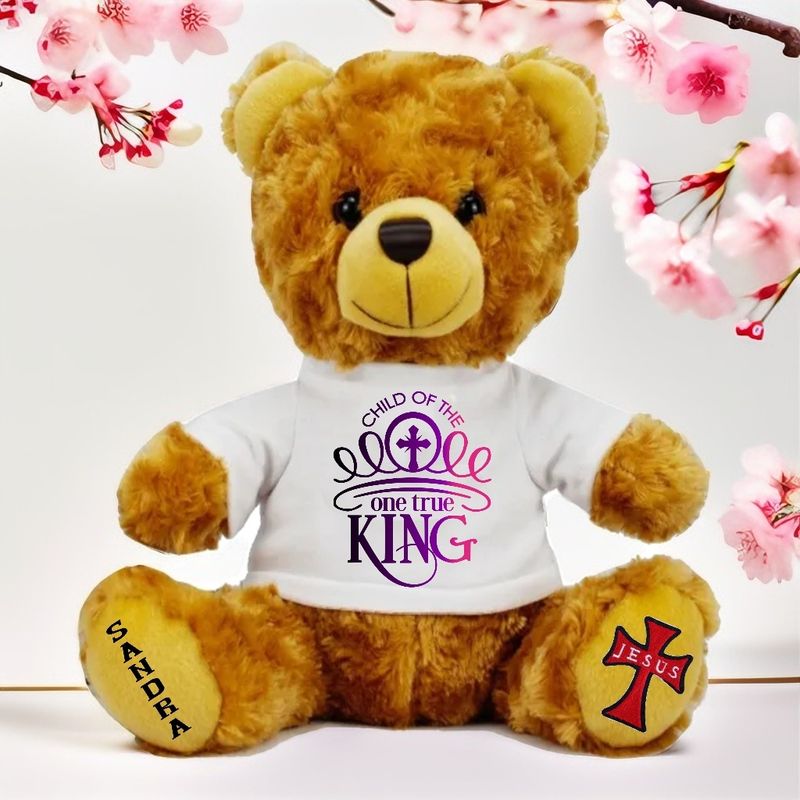 Personalized Scripture Teddy Bear with Name | Faithful Comfort Gift | Birthday Bear | Grad Bear | Customized Stuffed Animal