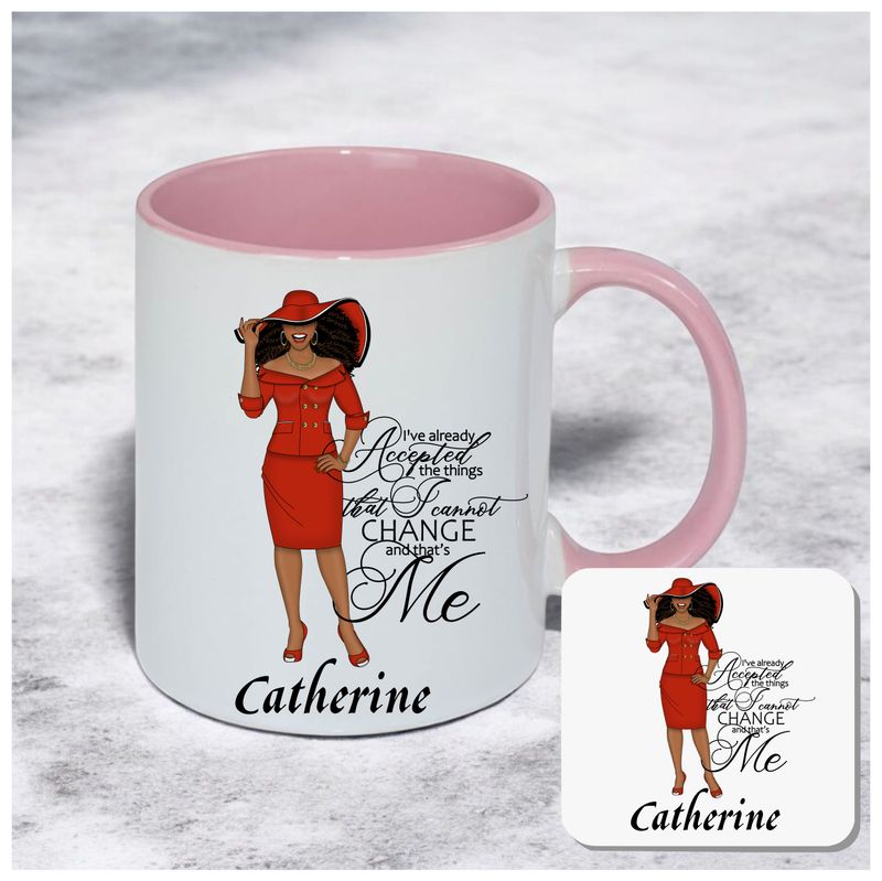 Personalized Faith-Inspired Mug & Coaster Sets | Ceramic Coffee Mug for Tea, Milk, Latte, & Hot Cocoa Personalized mug and coaster set featuring recipient’s name, Bible verse, and inspirational phrase in elegant design.