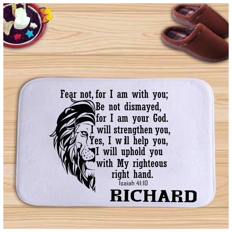 Christian Prayer Mat with Name |Bedside Mat| Christian Comfort Gift