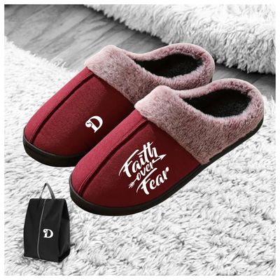 Soft, personalized indoor slippers with custom name. Let every step be a blessing.