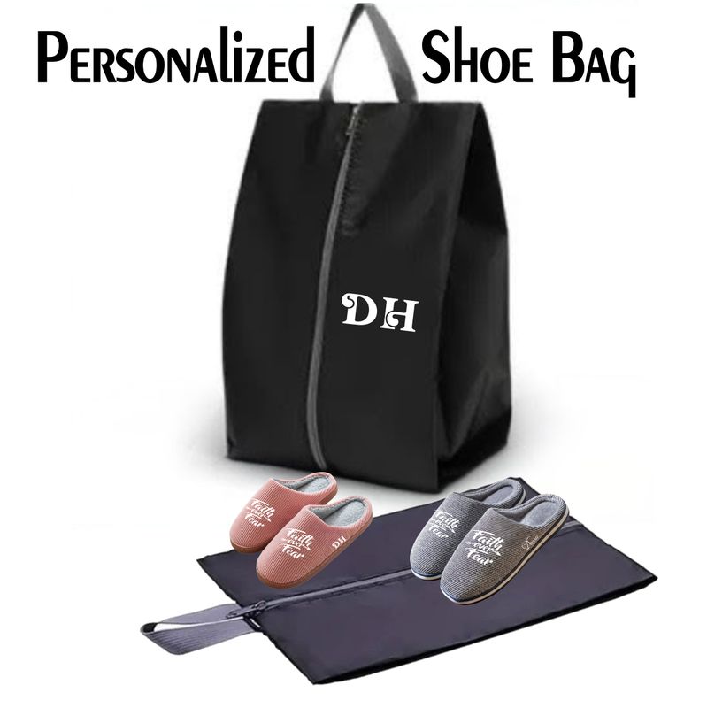 Personalized Women's Slippers with Uplifting Words and Shoe Pouch | Cozy-Fit House Slippers