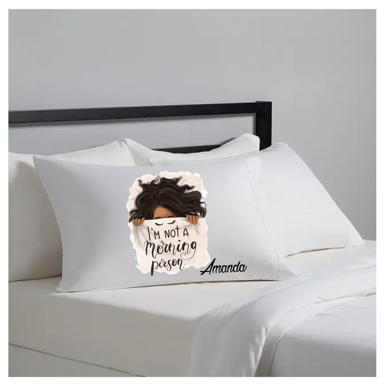 Custom Name Pillowcase with Funny, Cute, Motivational Words | Personalized Gift Personalized pillowcase with bright uplifting words and custom name.