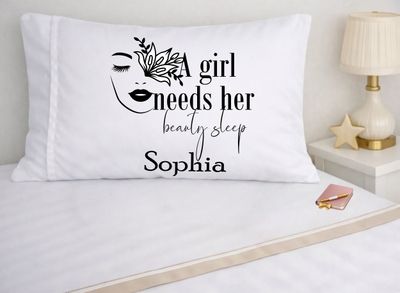 Personalized Pillowcase with Uplifting Words | Customized Bedroom Decor Positive Quote Personalized Pillowcase – Happy Bedroom Decor