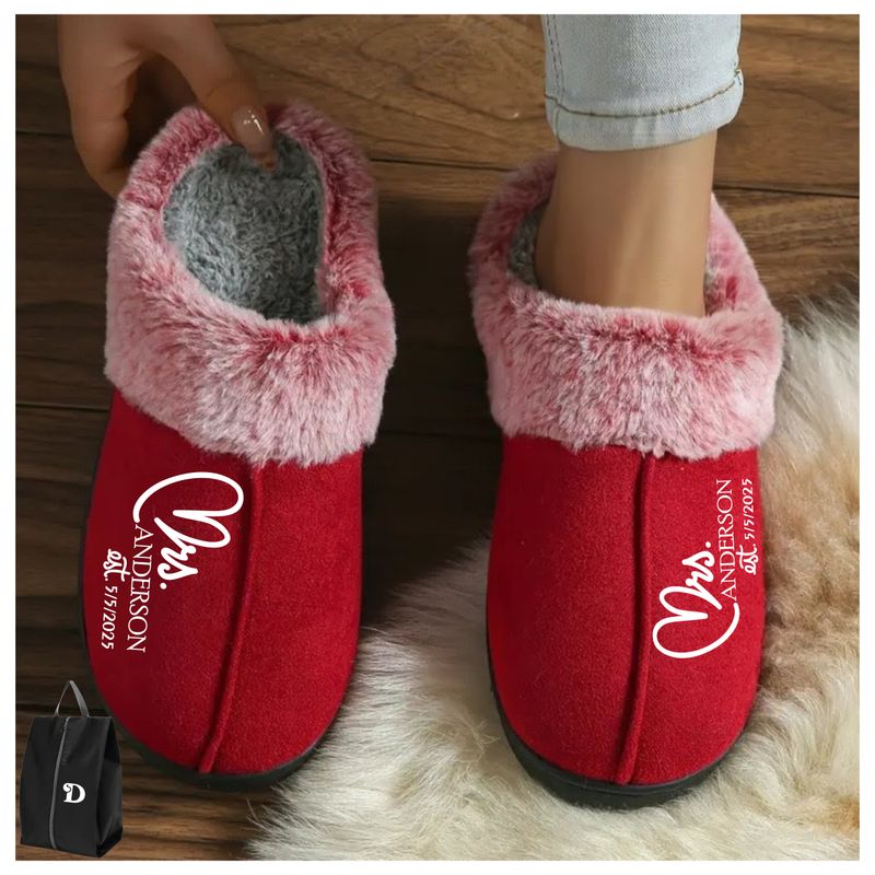 Personalized Women's Slippers with Uplifting Words and Shoe Pouch | Cozy House Slippers Designed to warm your heart as well as your toes!