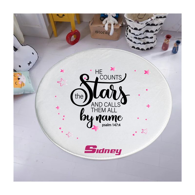 Plush Kids prayer mats with cheerful design and custom name