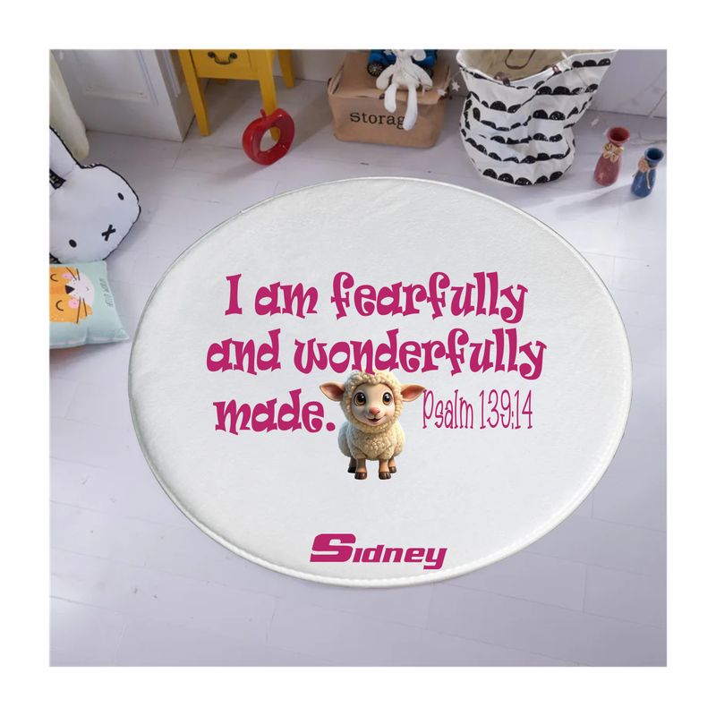 Plush Kids prayer mats with cheerful design and custom name