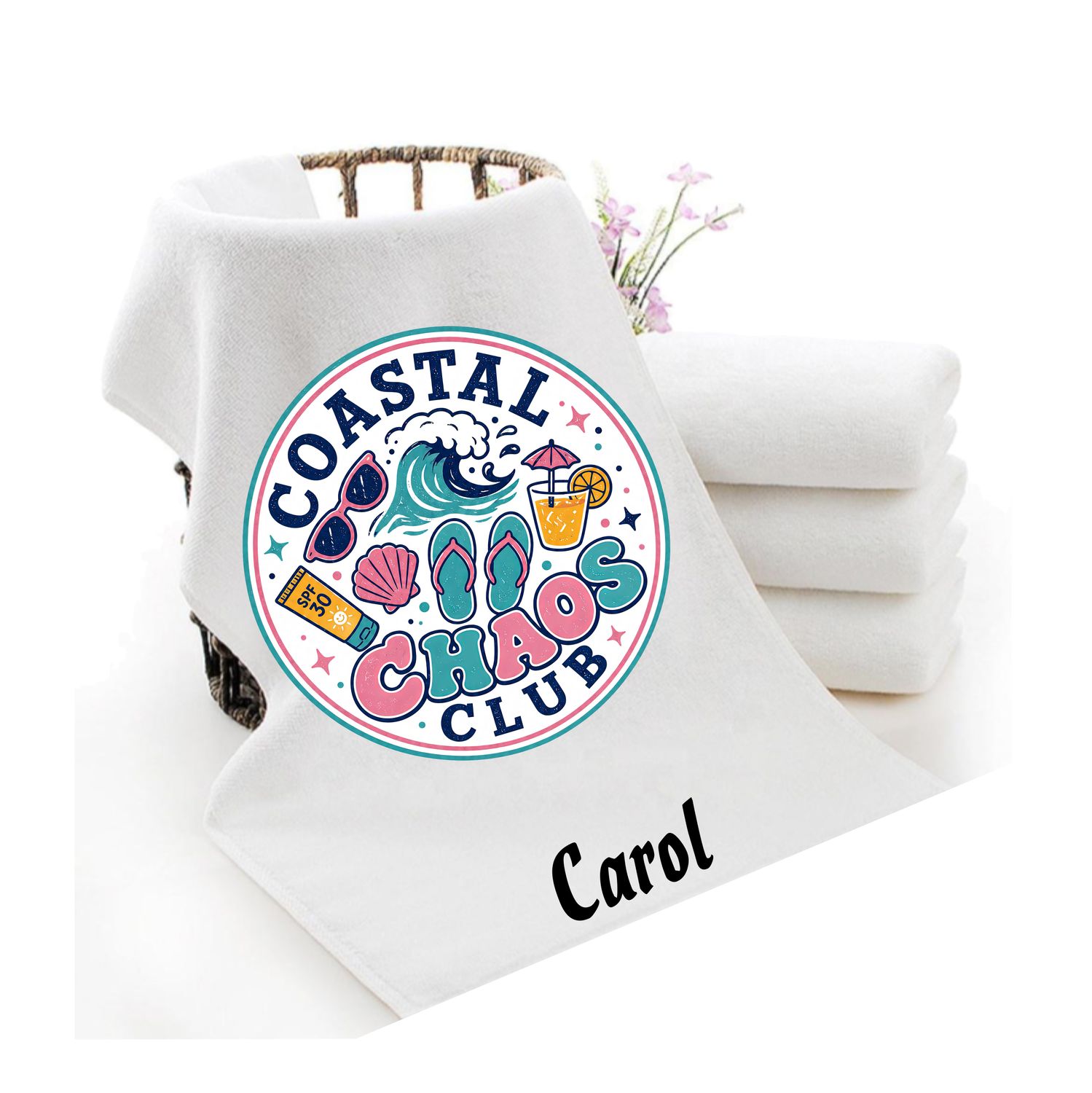 Personalized luxury towels with custom name and uplifting quotes