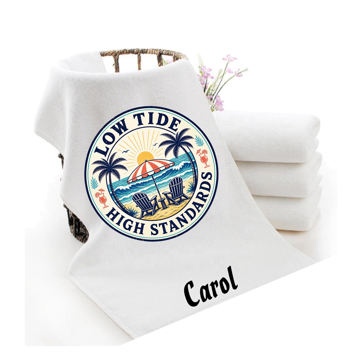 Personalized luxury towels with custom name and uplifting quotes
