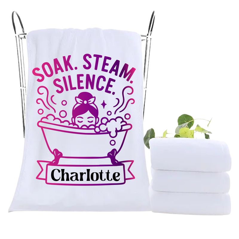 Personalized luxury towels with custom name and uplifting quotes