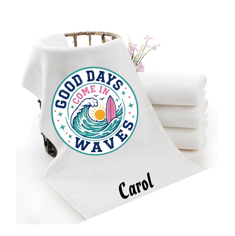 Personalized luxury towels with custom name and uplifting quotes