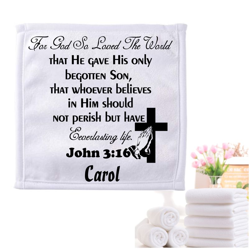 Personalized Towels with Custom Name and Bible verse | Monogram Towels with Scripture Verse Personalized luxury towels with custom name and faith-filled scripture verse