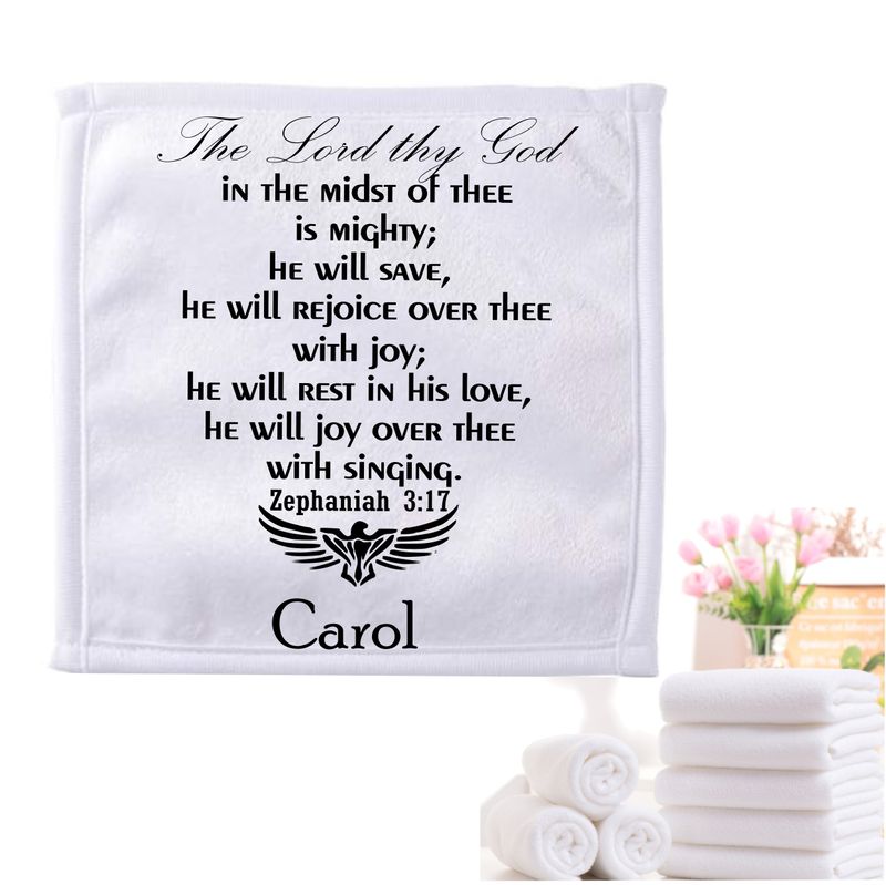 Personalized Towels with Custom Name and Bible verse | Monogram Towels with Scripture Verse Personalized luxury towels with custom name and faith-filled scripture verse