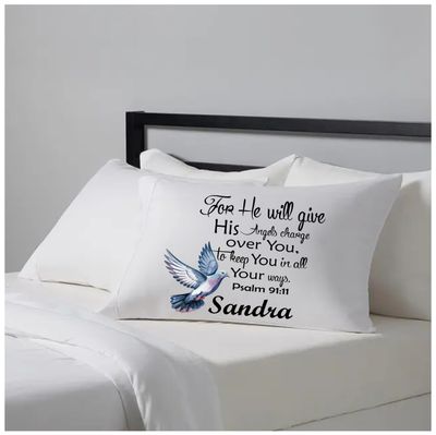 Personalized Prayer Pillowcase with Name and Scripture | Comfort Gift Christian comfort pillowcase with custom monogram and devotional quote