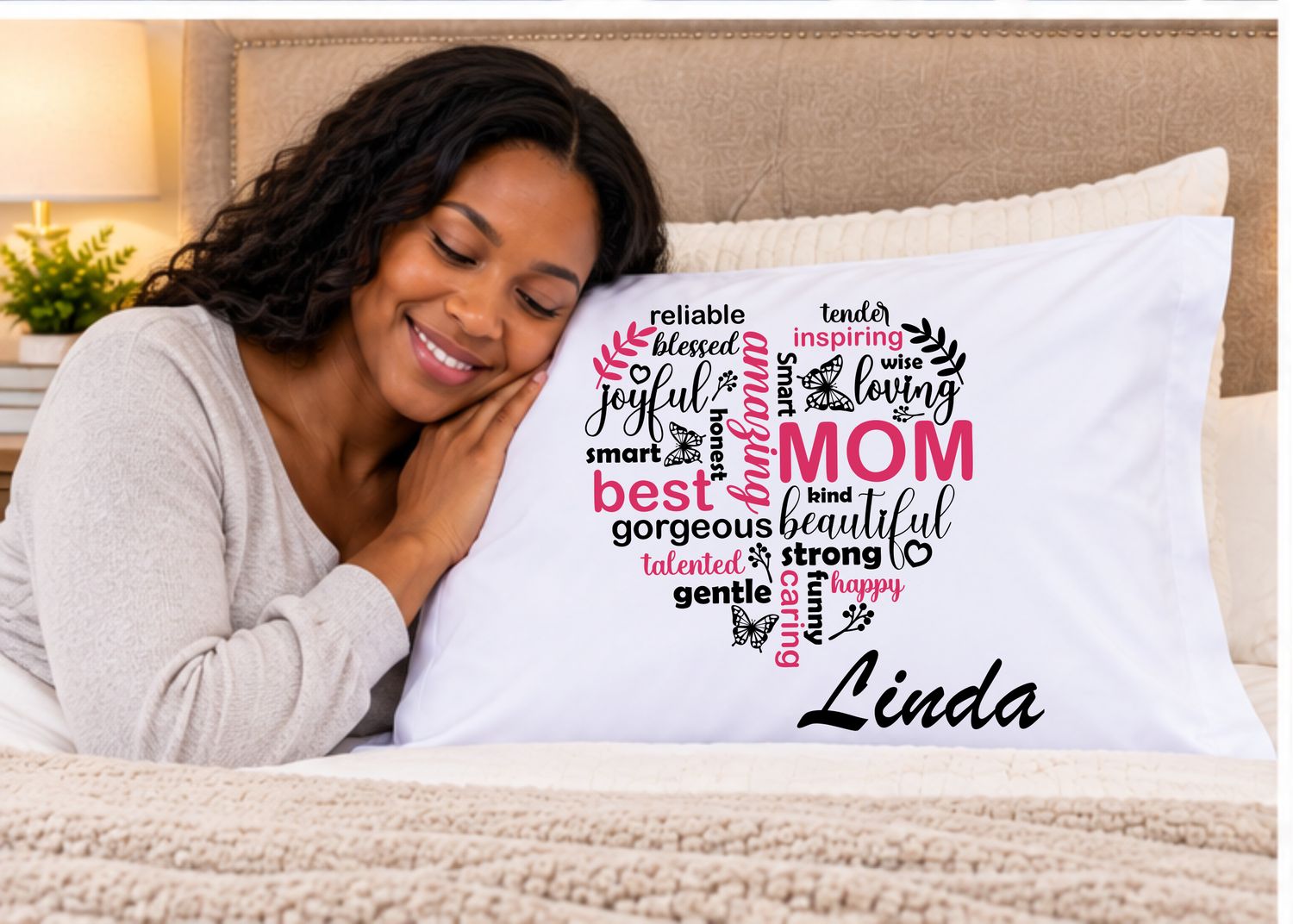 Positive Quote Personalized Pillowcase just for mom – Happy Bedroom Decor
