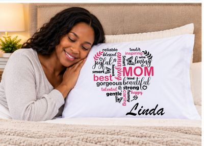 Personalized Pillowcase with Uplifting Words | Customized Bedroom Decor Positive Quote Personalized Pillowcase just for mom – Happy Bedroom Decor
