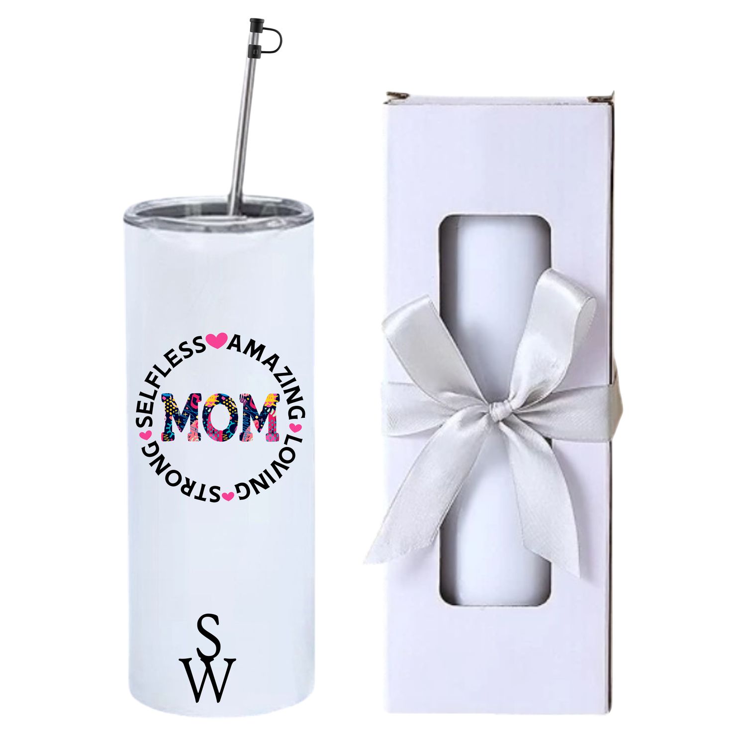 Personalized stainless steel insulated tumbler with uplifting quote, and name or initials