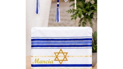 Personalized Prayer Shawl Tallit with Matching Pouch | Custom Name and Bible Verse | Christian Comfort Gift for Men &amp; Women