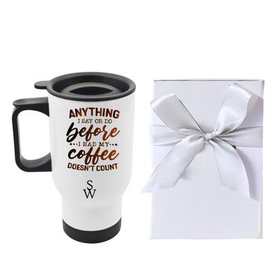 Personalized Stainless Steel Travel Mug with Uplifting Words | Coffee Mug with Name Personalized stainless steel travel mug with uplifting quote, name or initials