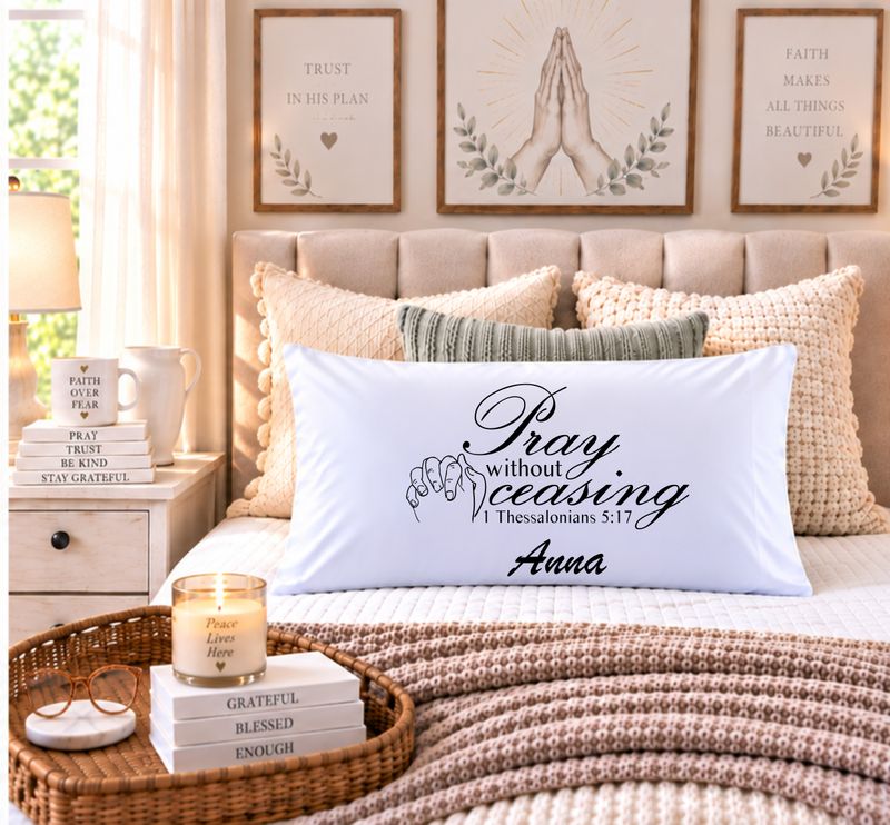 Personalized Faith-Inspired Pillowcase | Custom Name Pillow | Comfort Gift More than a pillowcase—it’s a nightly prayer