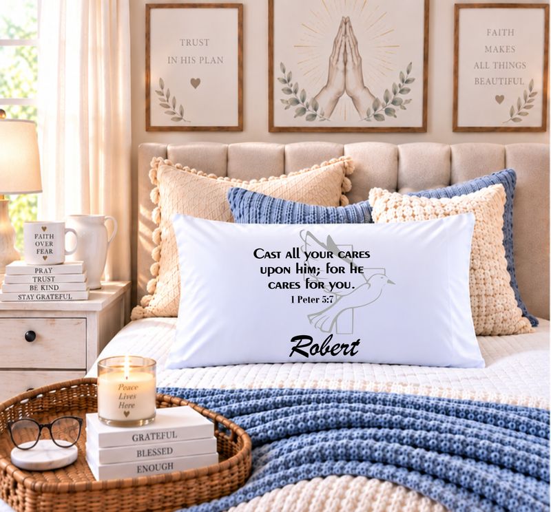Personalized Faith-Inspired Pillowcase | Custom Name Pillow | Comfort Gift More than a pillowcase—it’s a nightly prayer