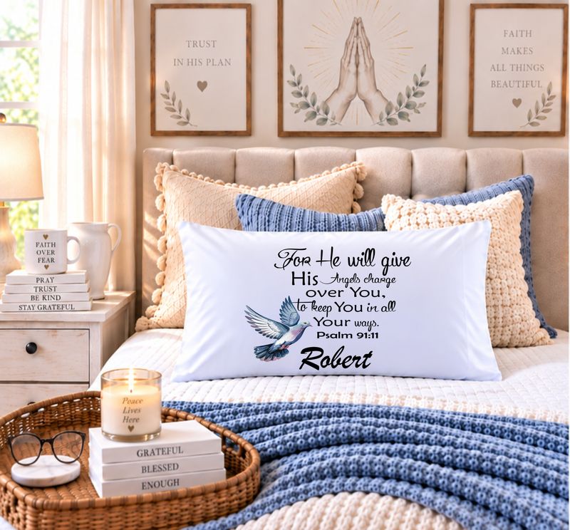 Personalized Faith-Inspired Pillowcase | Custom Name Pillow | Comfort Gift More than a pillowcase—it’s a nightly prayer