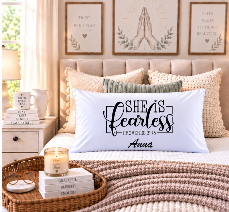 Personalized Faith-Inspired Pillowcase | Custom Name Pillow | Comfort Gift More than a pillowcase—it’s a nightly prayer