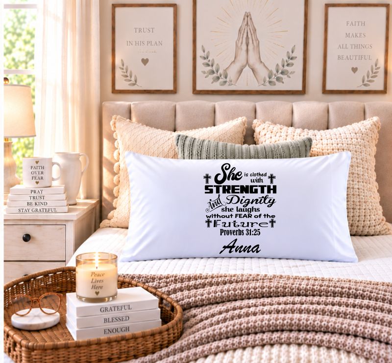 Personalized Faith-Inspired Pillowcase | Custom Name Pillow | Comfort Gift More than a pillowcase—it’s a nightly prayer