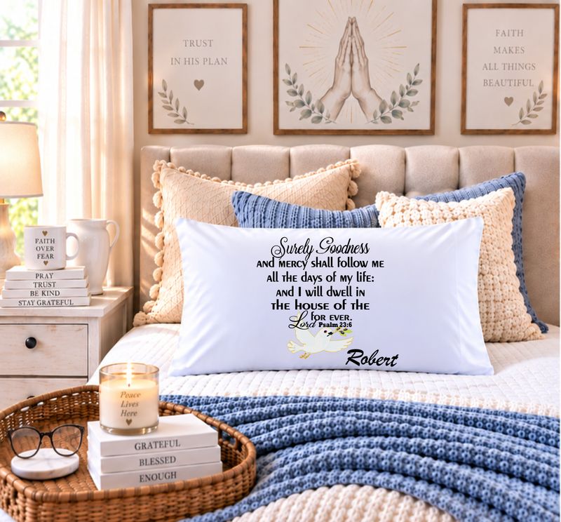 Personalized Faith-Inspired Pillowcase | Custom Name Pillow | Comfort Gift More than a pillowcase—it’s a nightly prayer