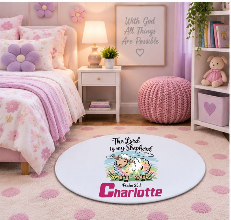 Plush Kids prayer mats with cheerful design and custom name