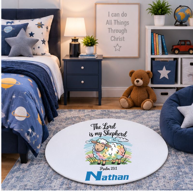 Plush Kids prayer mats with cheerful design and custom name