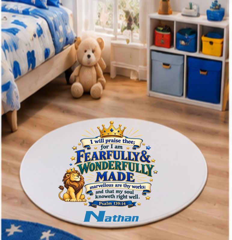 Plush Kids prayer mats with cheerful design and custom name