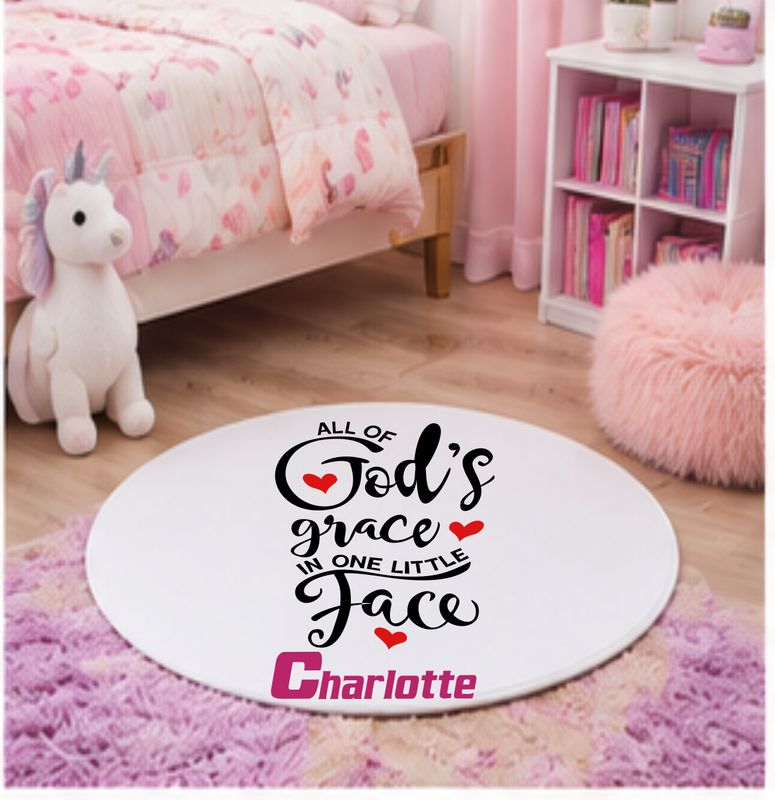 Plush Kids prayer mats with cheerful design and custom name