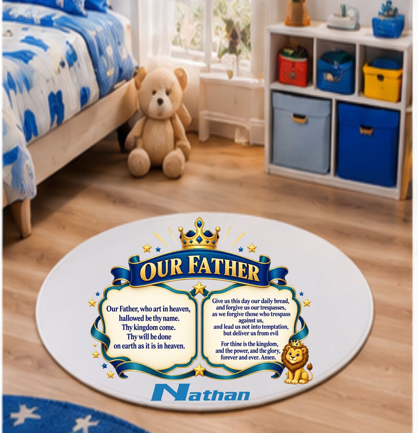 Plush Kids prayer mats with cheerful design and custom name