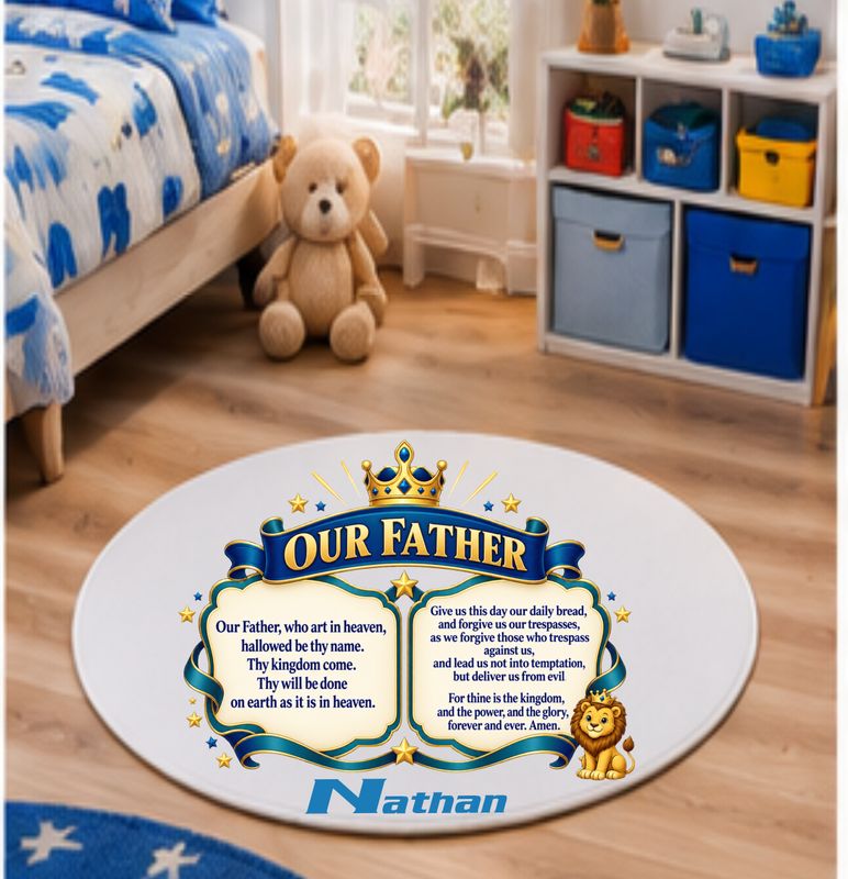 Plush Kids prayer mats with cheerful design and custom name