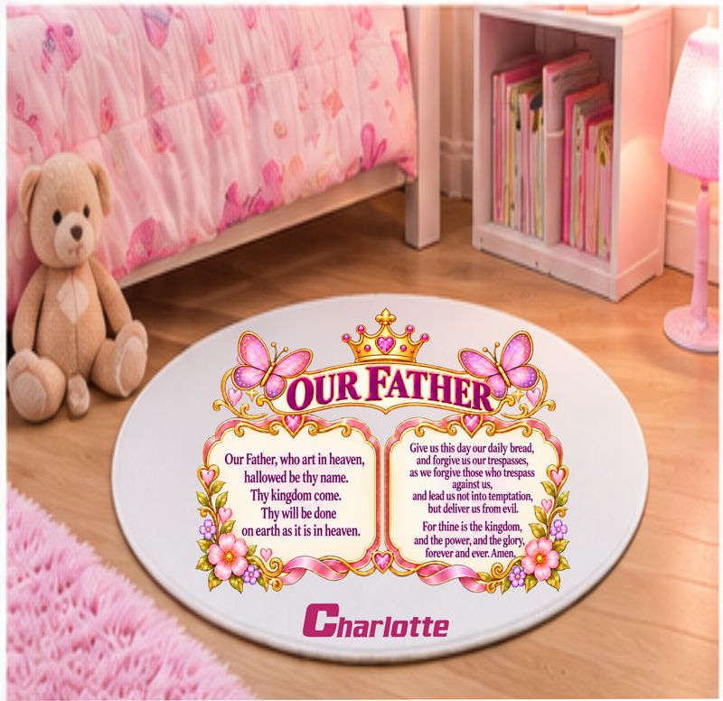 Plush Kids prayer mats with cheerful design and custom name