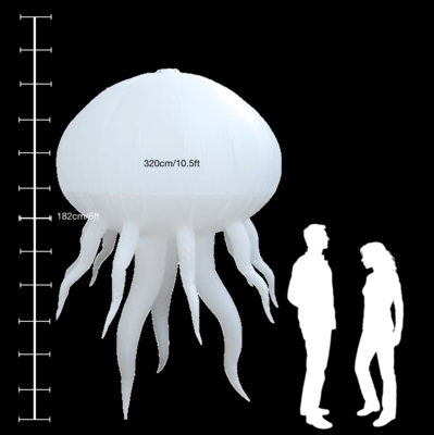 Hanging inflatable Jellyfish 10.5ft/320cm height.