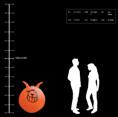 Hanging Inflatable Space Hopper 3ft/91cm x 3.5ft/108cm