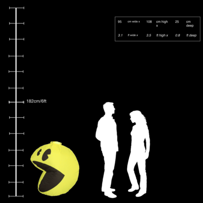 Hanging Inflatable Pac-man 2.6ft/78cm x 3ft/91cm