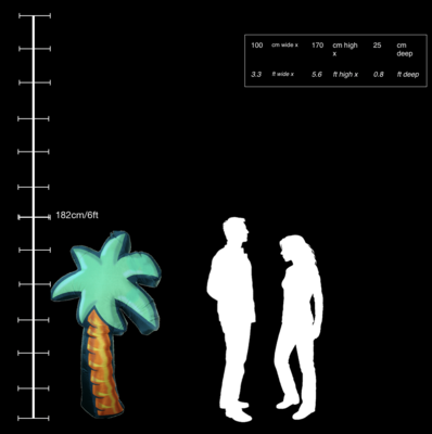 Hanging Inflatable Palm Tree Detailed 3.3ft/100cm x 5.6ft/170cm