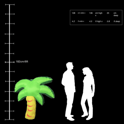 Hanging Inflatable Palm Tree Basic 4.2ft/128cm x 4.5ft/136cm