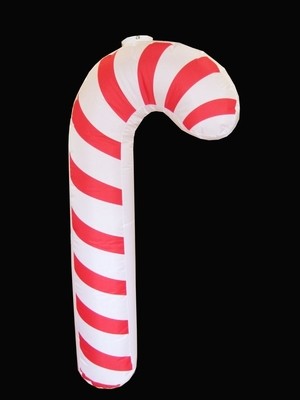 Hanging Inflatable Candy Cane 4.4ft/133cm x 9ft/275cm, Choose Colour: Red (Both Sides), Choose Style: Standard (white edges)