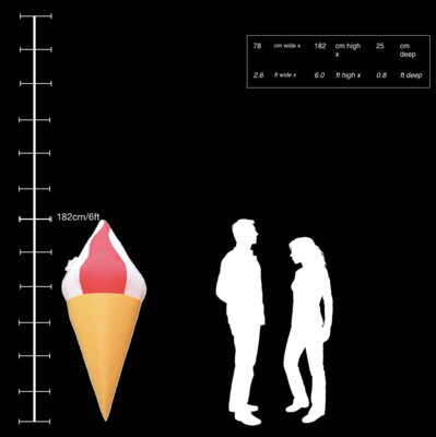 Hanging Inflatable Ice Cream 2.6ft/78cm x 6ft/182cm