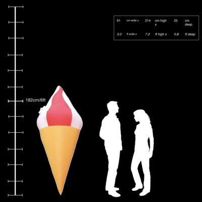 Hanging Inflatable Ice Cream 3ft/91cm x 7ft/214cm