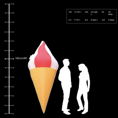 Hanging Inflatable Ice Cream 3.4ft/105cm x 8ft/244cm