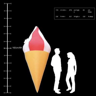 Hanging Inflatable Ice Cream 3.8ft/115cm x 9ft/275cm