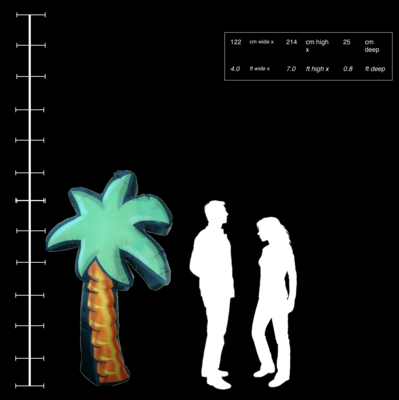 Hanging Inflatable Palm Tree Detailed 4ft/122cm x 7ft/214cm