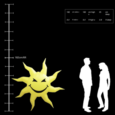 Hanging inflatable Sun 6ft/182cm dia.