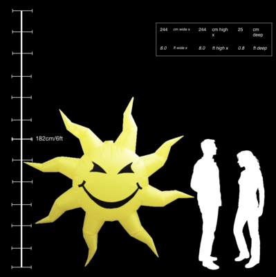 Hanging inflatable Sun 9ft/275cm x 9ft/275cm
